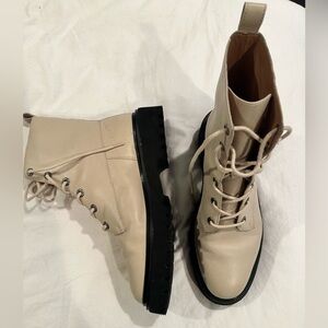 Madewell cream combat boots